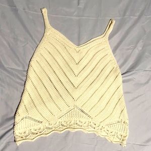 Adorable Arizona jeans co/ knitted vneck sleeveless top/size small/white